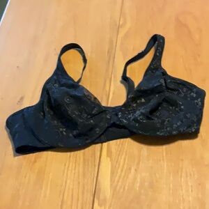 40C under wire full coverage lace with lining black bra